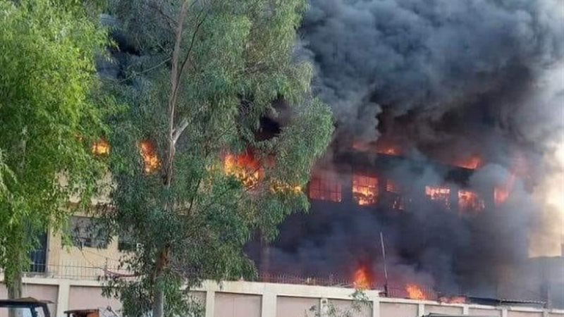 حريق مصنع الأقمشة بالعاشر من رمضان