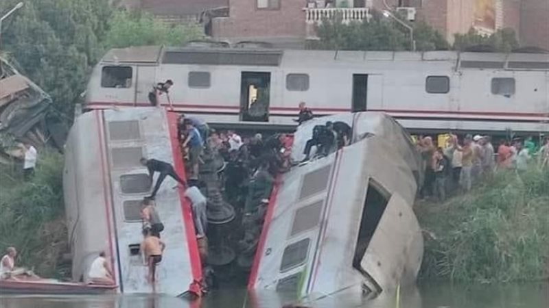حادث قطارين المنيا