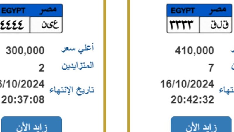 لوحات يجري التزايد عليها