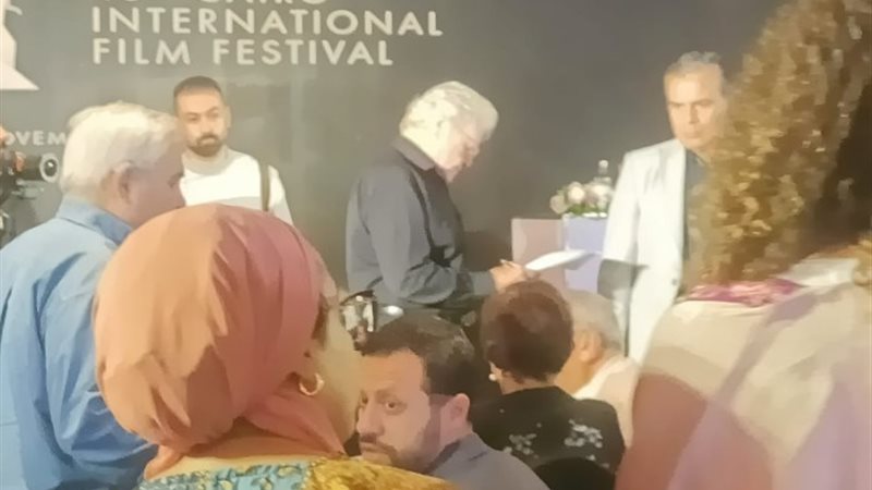 حسين فهمي في المؤتمر الصحفي لمهرجان القاهرة السينمائي