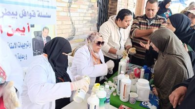 قافلة بيطرية مجانية بقرية ميت الخولي عبد الله بدمياط ضمن مبادرة بداية
