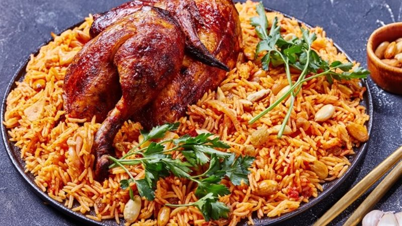 كبسة الدجاج بالرز البسمتي
