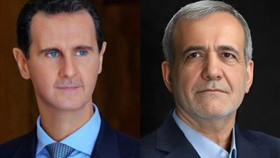 الرئيس الإيراني لنظيره السوري: مستعدون لتقديم أي مساعدة لتجاوز الأزمة الحالية