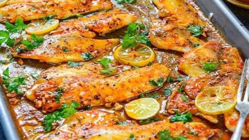 صينية سمك فيليه بالبطاطس