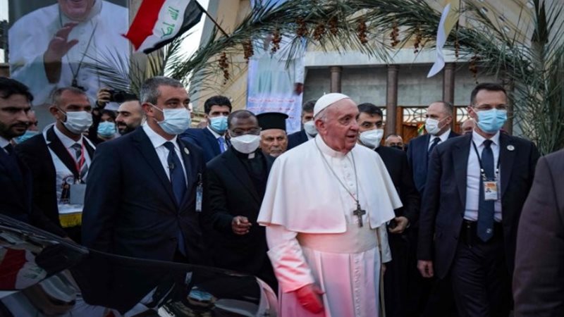 بابا الفتيكان خلال زيارته للعراق 2021