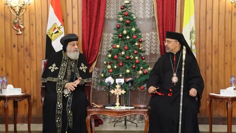 بطريرك الأقباط الكاثوليك يستقبل البابا تواضروس الثاني للتهن