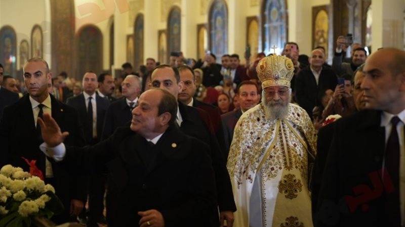 الرئيس السيسي خلال احتفال عيد الميلاد