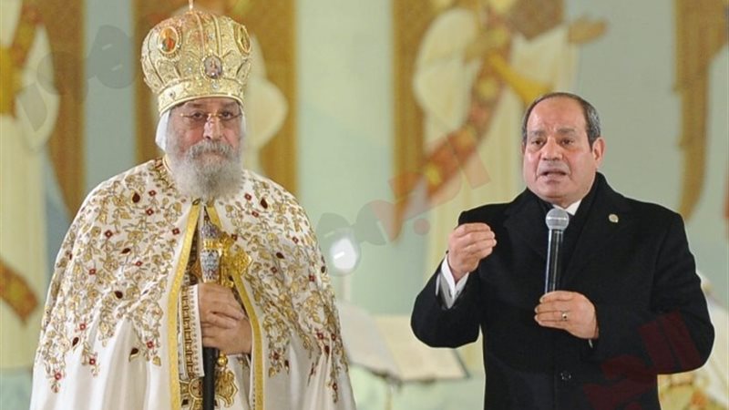 الرئيس السيسي خلال احتفال عيد الميلاد