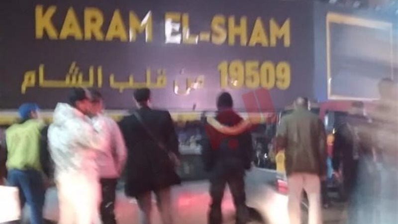 جانب من حريق مطعم كرم الشام بفيصل
