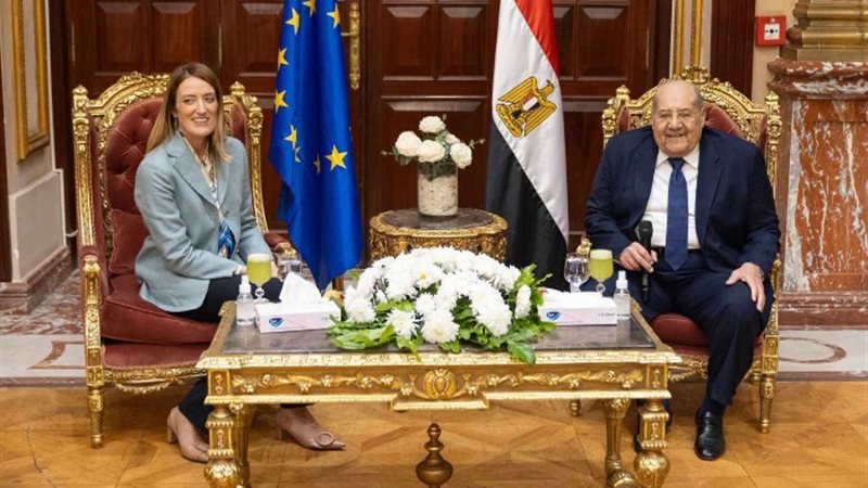 رئيس مجلس الشيوخ يستقبل روبرتا ميتسولا رئيسة البرلمان الأور