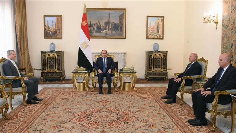 جانب من لقاء الرئيس السيسي مع سكرتير عام المنظمة البحرية