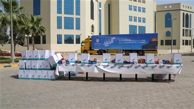 مؤسسة الجود تشارك في إرسال قافلة المساعدات الإنسانية التاسعة لغزة