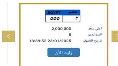 تفاصيل لوحة مرورية ممييزة بـ «2 مليون جنيه»