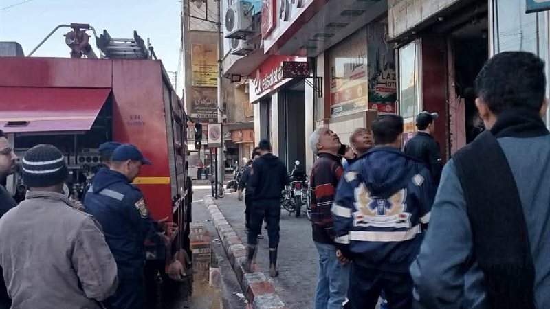 حريق داخل محل مفروشات بقنا 