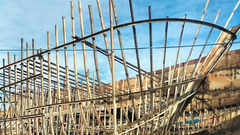 ورش صناعة السفن البحرية من داخل مدينة عزبة البرج بدمياط