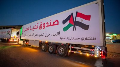  قافلة صندوق «تحيا مصر» الأكبر تصل معبر رفح لدعم غزة .. تفاصيل 