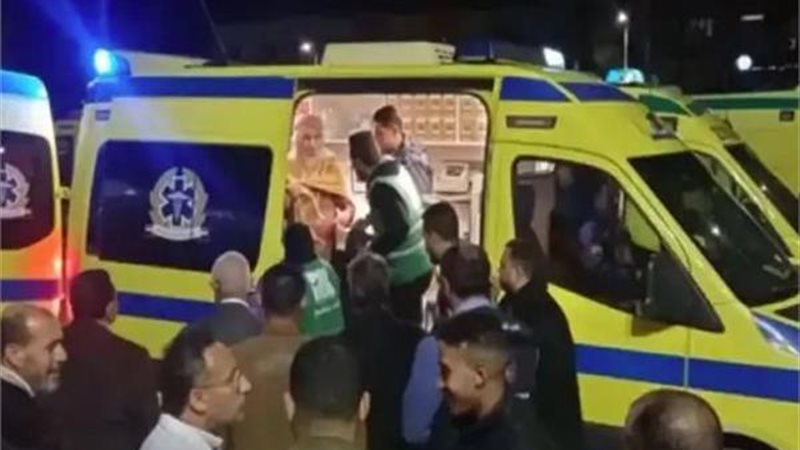 المصابين الذين وصلوا إلى الجانب المصري