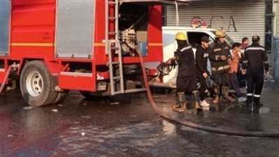 إنتداب المعمل الجنائي لمعاينة حريق محمصة في البيطاش بالإسكندرية