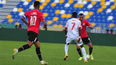 مصر الأولمبي يفوز على الأردن بثنائية في الشوط الأول