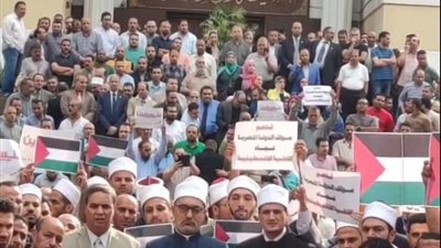 وقفة تضامنية لمشيخة الأزهر الشريف مع الأشقاء بقطاع غزة..صور