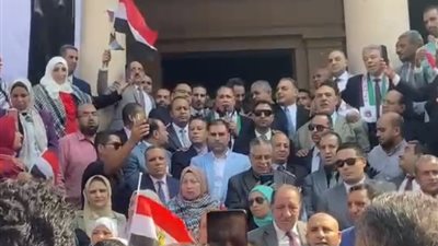 «بنعاديكي يا إسرائيل».. المحامين تنظم وقفة ضد جرائم الاحتلال بغزة