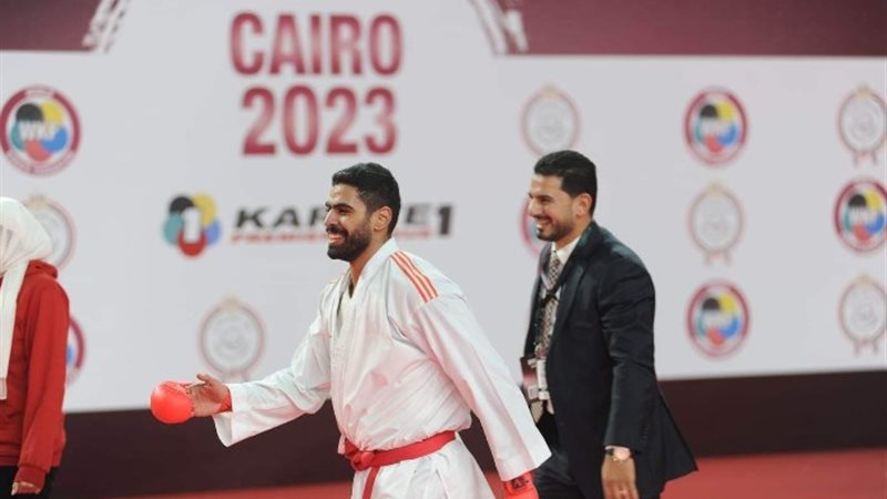 طه طارق لاعب المنتخب الوطني للكاراتيه