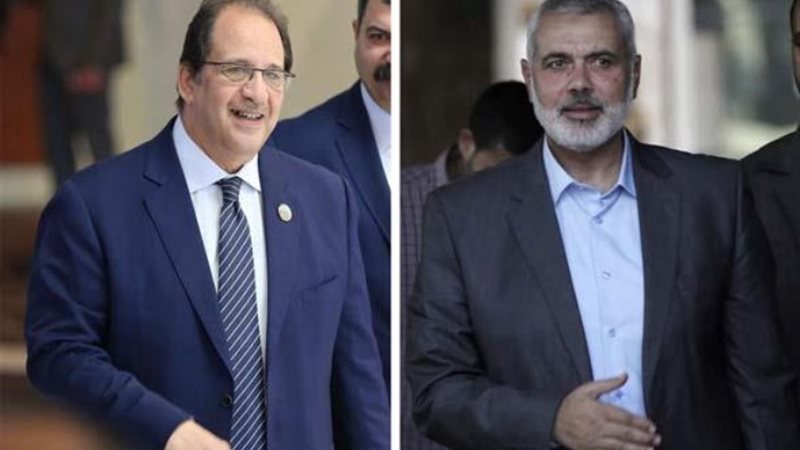 رئيس المخابرات المصرية عباس كامل وإسماعيل هنية