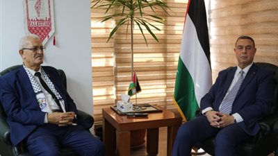 الحملة الشعبية المصرية لدعم الفلسطينيين تلتقي السفير دياب اللوح