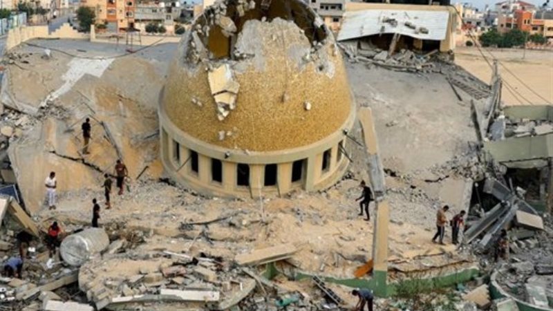 مسجد مدمر في فلسطين