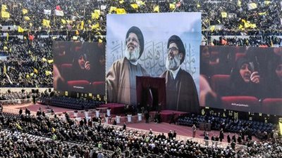 مفاجأة، حسن نصر الله يتابع جنازته من شرفة أحد منازل لبنان (فيديو)