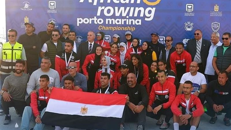 أبطال مصر في بطولة العالم للتجديف