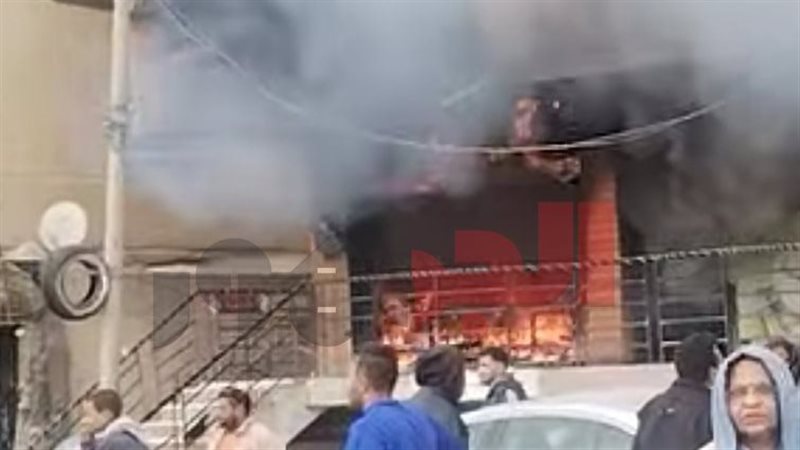حريق محل حدائق الاهرام