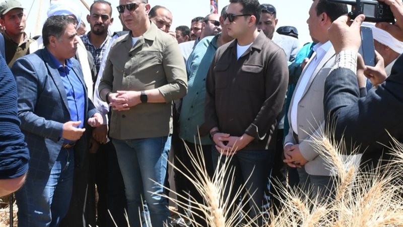 محافظ الفيوم يفتتح حصاد القمح
