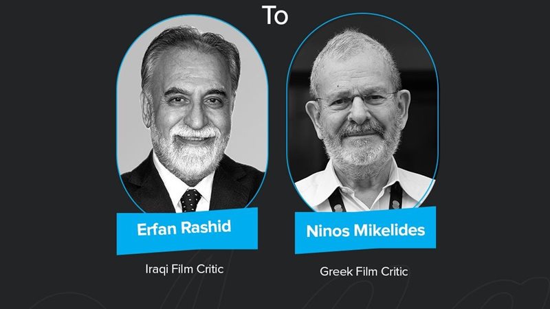 الناقد العراقي عرفان رشيد والقبرصي نينوس ميكيليدس