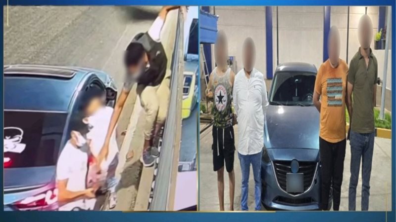 المتهمون عقب ضبطهم 