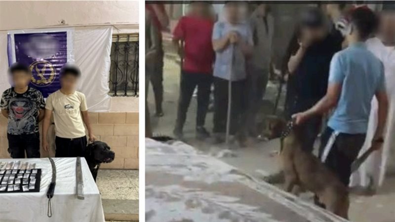 المتهمان عقب ضبطهما 