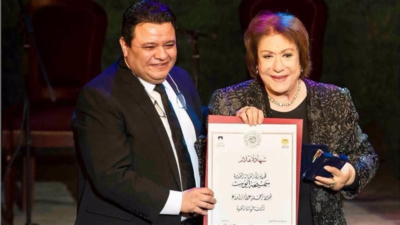 سميحة أيوب والمخرج خالد جلال