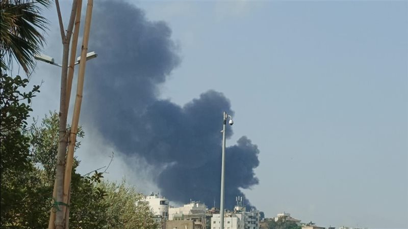 حريق في محطة محروقات بعبدا