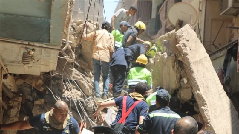 حادث انهيار عقار حدائق القبة
