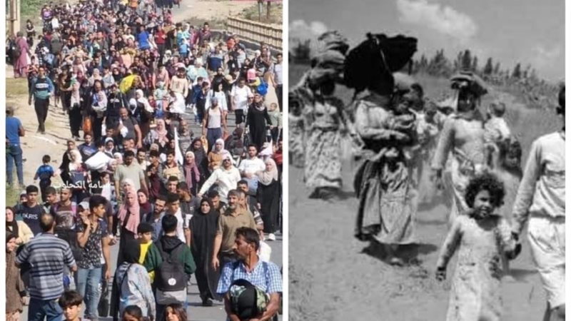 نزوح أبناء الشعب الفلسطينى