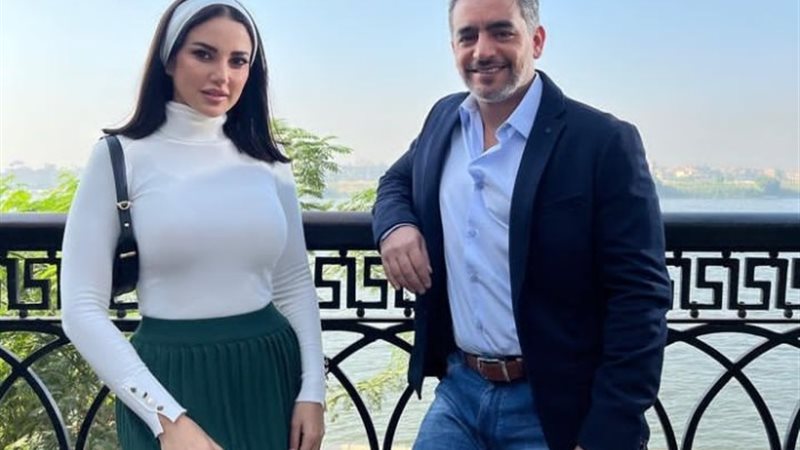 درة وهاني سلامة في كواليس مسلسل «الذنب»