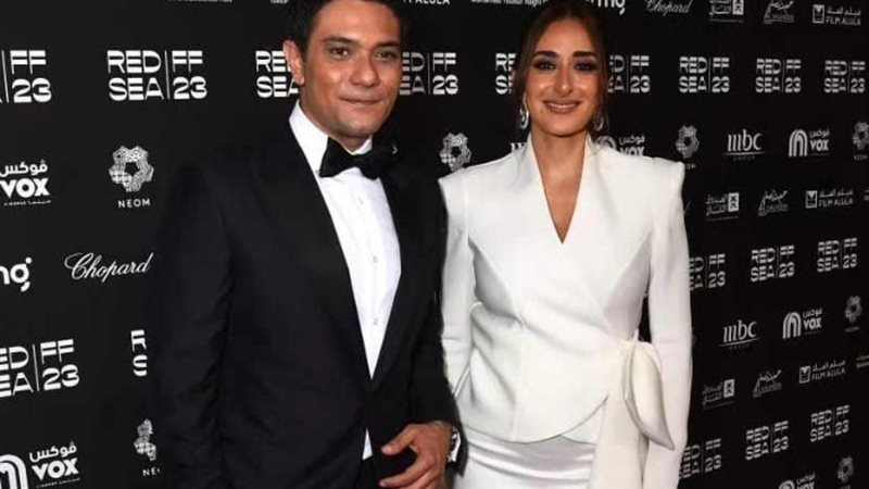 أمينة خليل وآسر ياسن خلال المهرجان