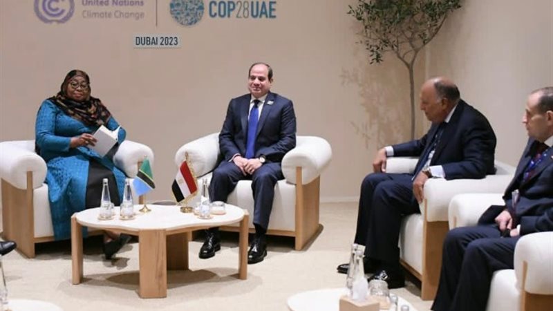 الرئيس عبد الفتاح السيسي مع الرئيسة التنزانية سامية حسن