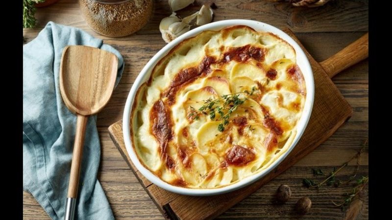 صينية البطاطس بالجبن والبشاميل