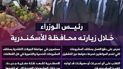 أبرز تصريحات رئيس الوزراء خلال زيارته للإسكندرية اليوم (انفوجراف)