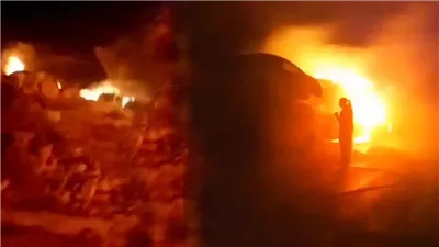 مستوطنون يحرقون منازل ومركبات فلسطينيين في اقتحام لقرية برقا بالضفة الغربية