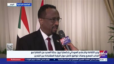 وزير الثقافة السوداني: توافق كامل مع مصر حول قضايا استراتيجية كبرى