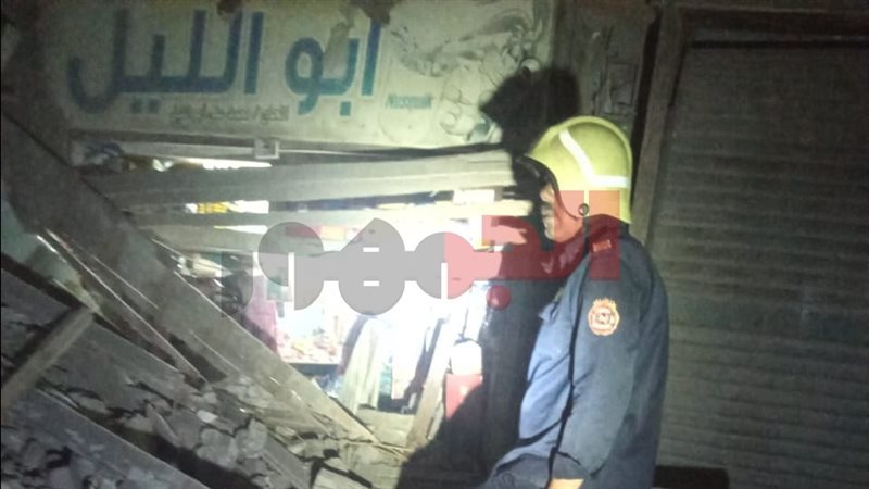 انهيار جزئي لعقار خالي من السكان في السيدة زينب 