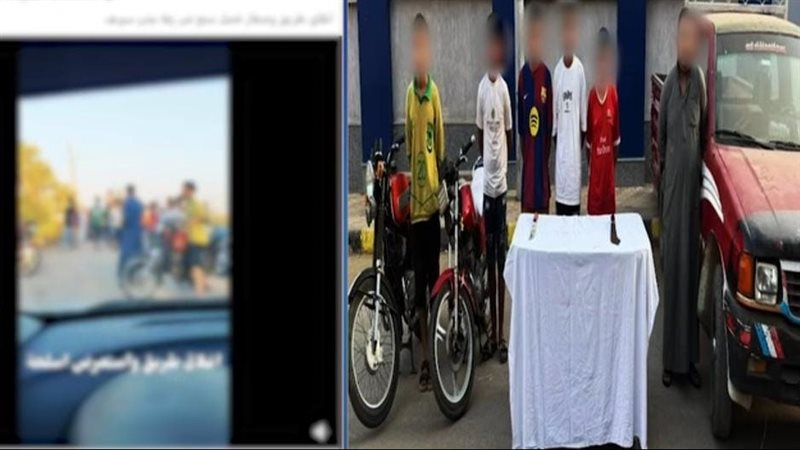 ضبط 6 أشخاص بتهمة تعطيل المرور في بني سويف