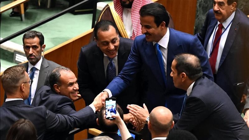 فرحة الوفود العربية بالأمم المتحدة بالاعتراف بدولة فلسطين 